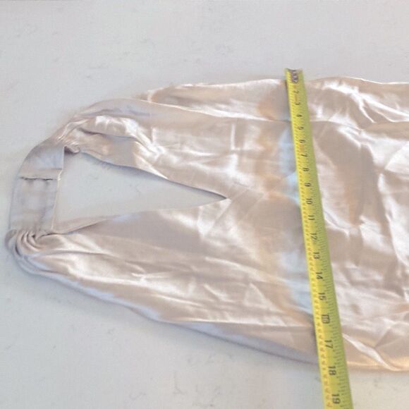NEW Quince Silk Stretch Washable Twist Halter Midi Backless Dress Cream Size L - Picture 14 of 14